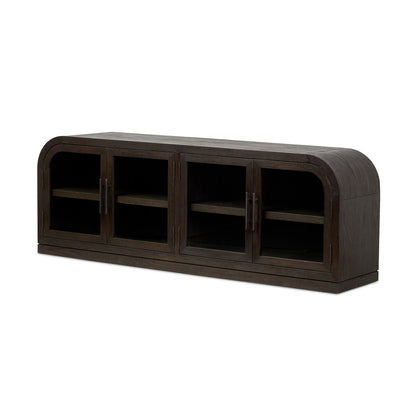 Hepburn Media Console - Dark Anthracite Oak Veneer