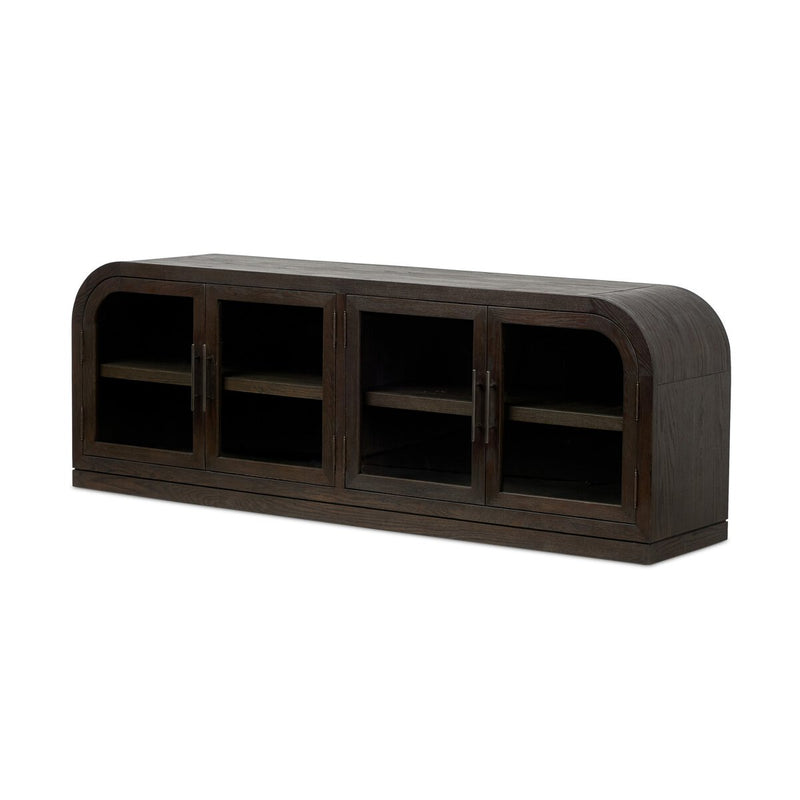 Hepburn Media Console - Dark Anthracite Oak Veneer