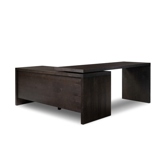 Noah Rotating Desk - Smoked Black Resawn Oak