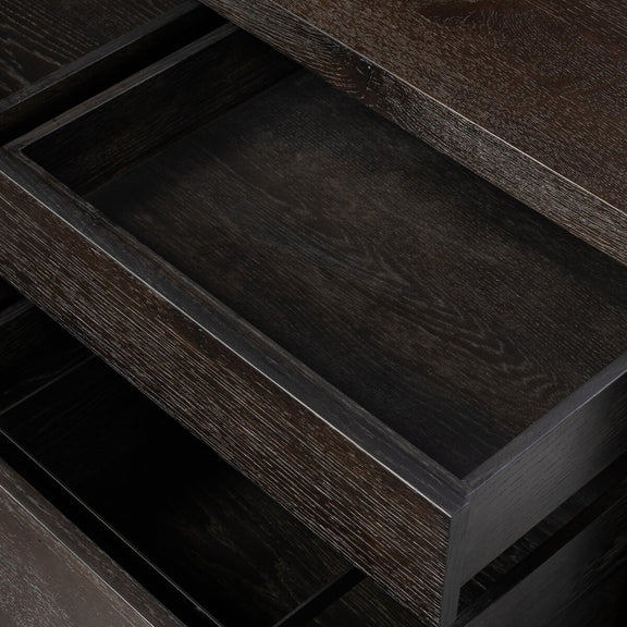 Noah Rotating Desk - Smoked Black Resawn Oak