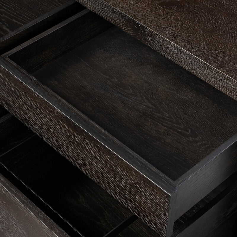 Noah Rotating Desk - Smoked Black Resawn Oak