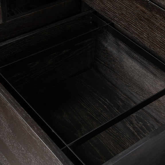 Noah Rotating Desk - Smoked Black Resawn Oak