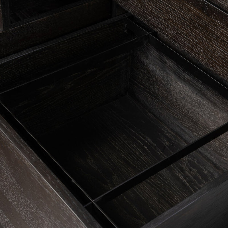 Noah Rotating Desk - Smoked Black Resawn Oak