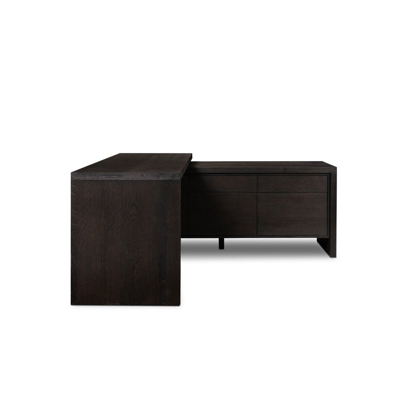 Noah Rotating Desk - Smoked Black Resawn Oak