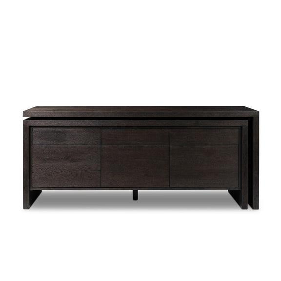 Noah Rotating Desk - Smoked Black Resawn Oak