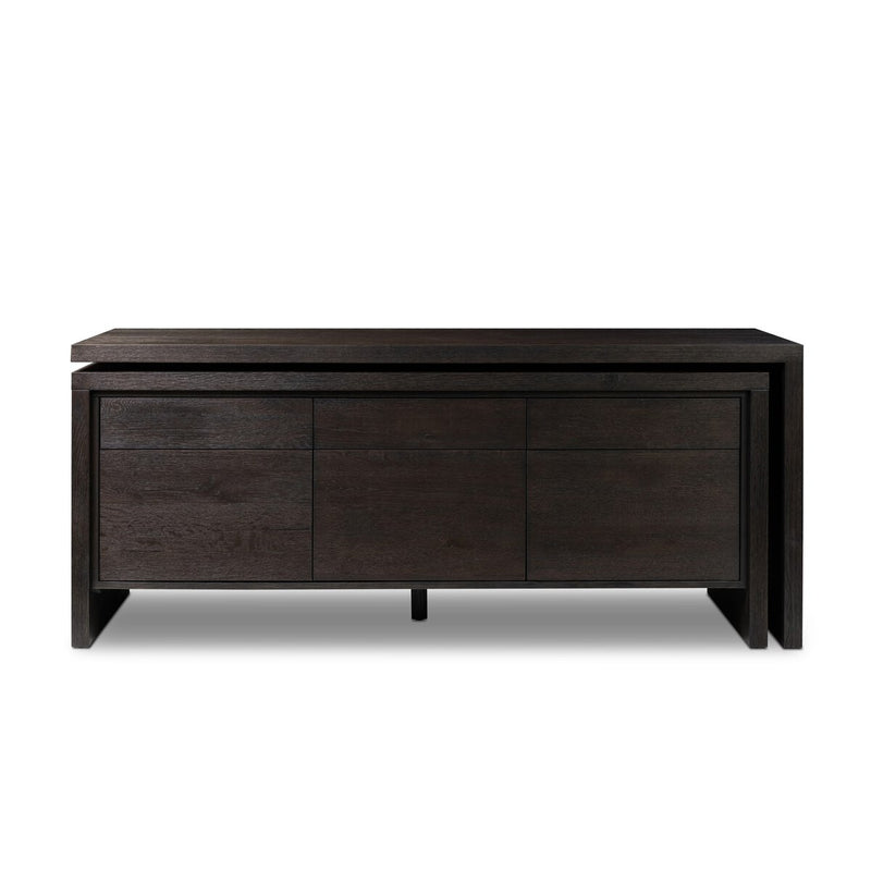 Noah Rotating Desk - Smoked Black Resawn Oak