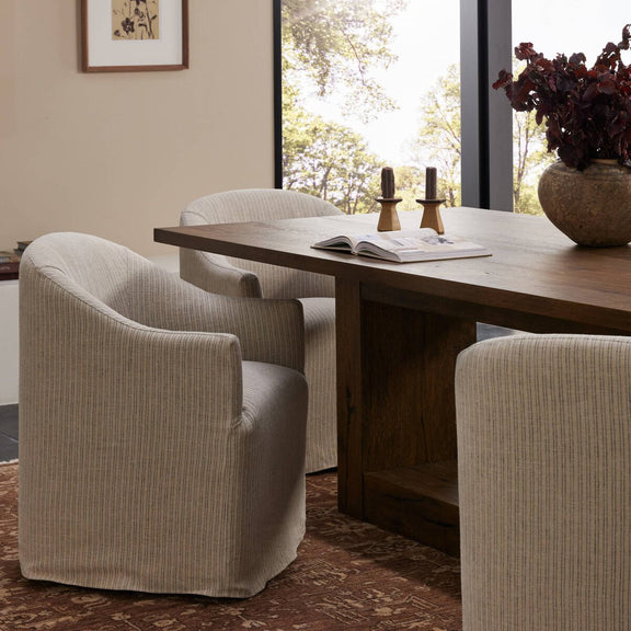 Cove Dining Chair With Casters - Laine Navy