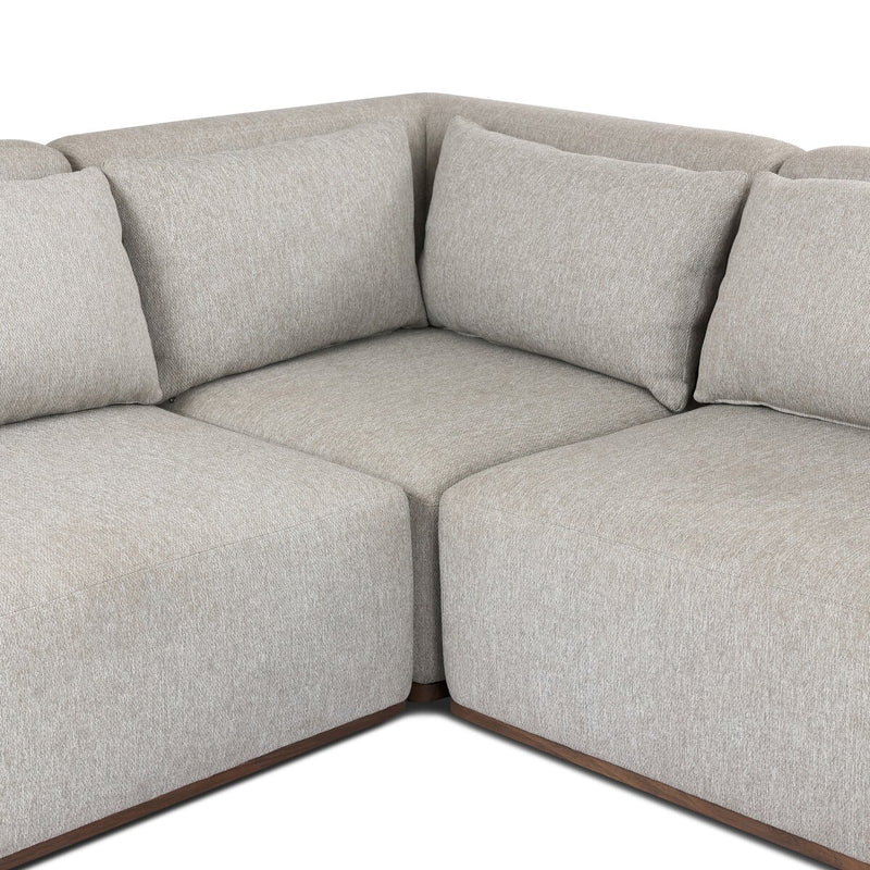 Adler Outdoor 4-Piece Sectional - Concha Fog