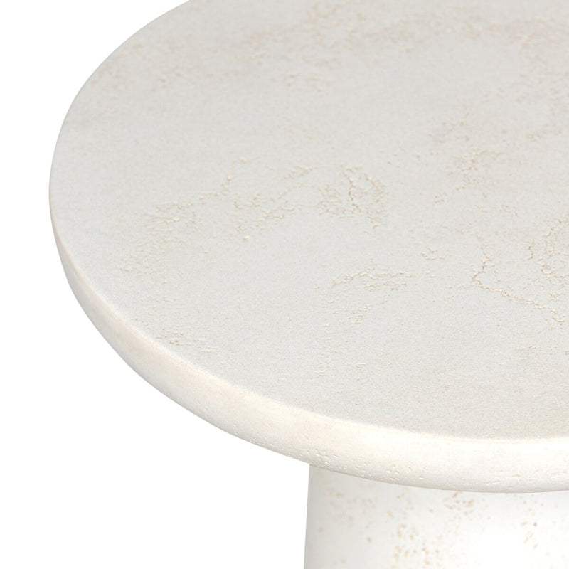 Rye Outdoor Nesting End Table - Aged White Concrete