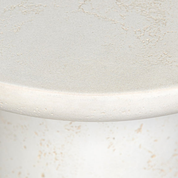 Rye Outdoor Nesting End Table - Aged White Concrete