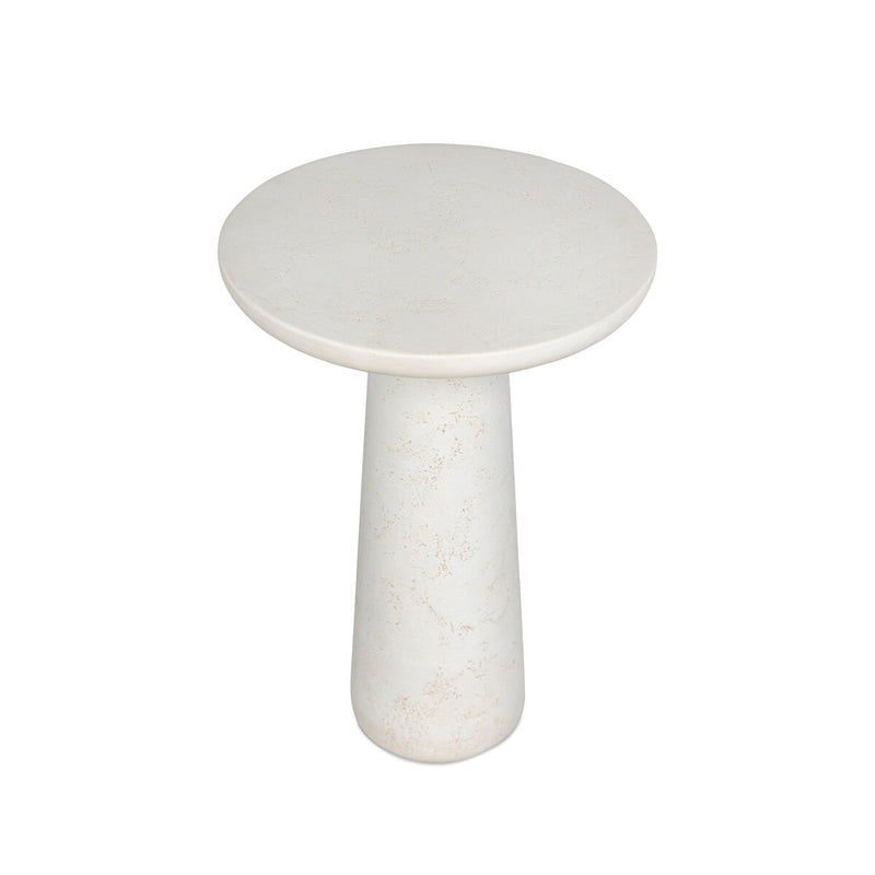 Rye Outdoor Nesting End Table - Aged White Concrete