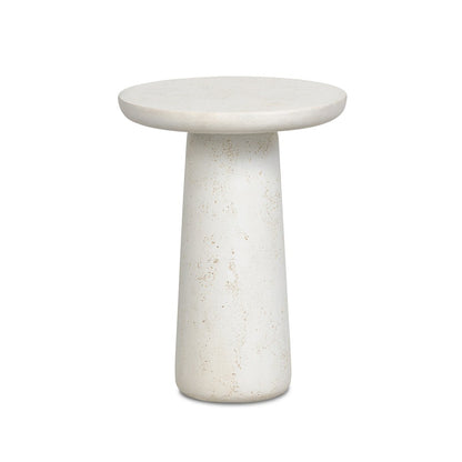 Rye Outdoor Nesting End Table - Aged White Concrete