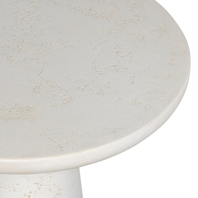 Rye Outdoor Nesting End Table - Aged White Concrete