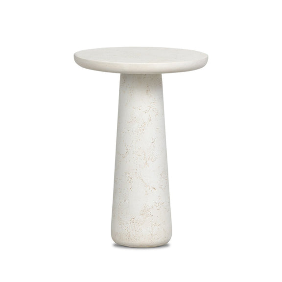Rye Outdoor Nesting End Table - Aged White Concrete