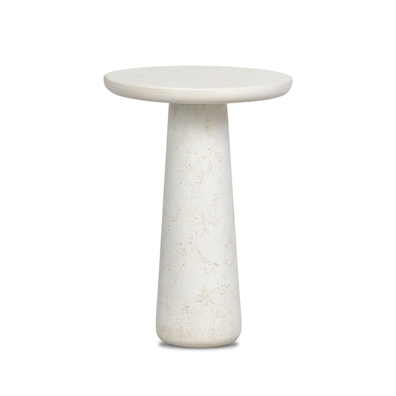 Rye Outdoor Nesting End Table - Aged White Concrete