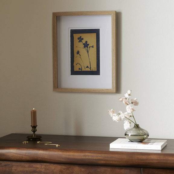 Vintage Blue Daisy by Shaina Page - White Oak