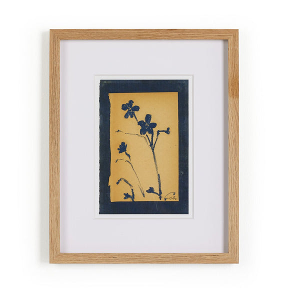 Vintage Blue Daisy by Shaina Page - White Oak