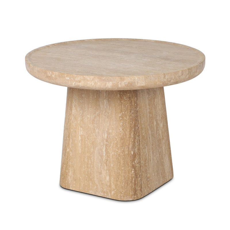 Zane End Table - Golden Travertine