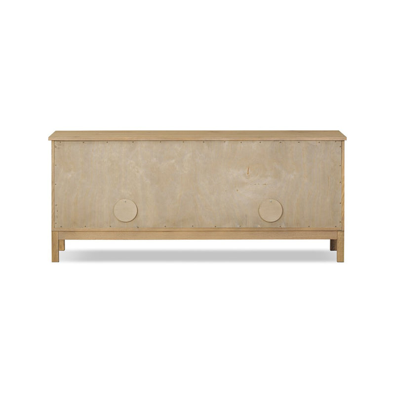 Alessio Media Console - Aged Natural Oak Veneer