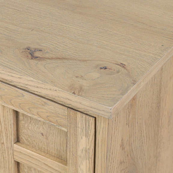 Alessio Media Console - Aged Natural Oak Veneer