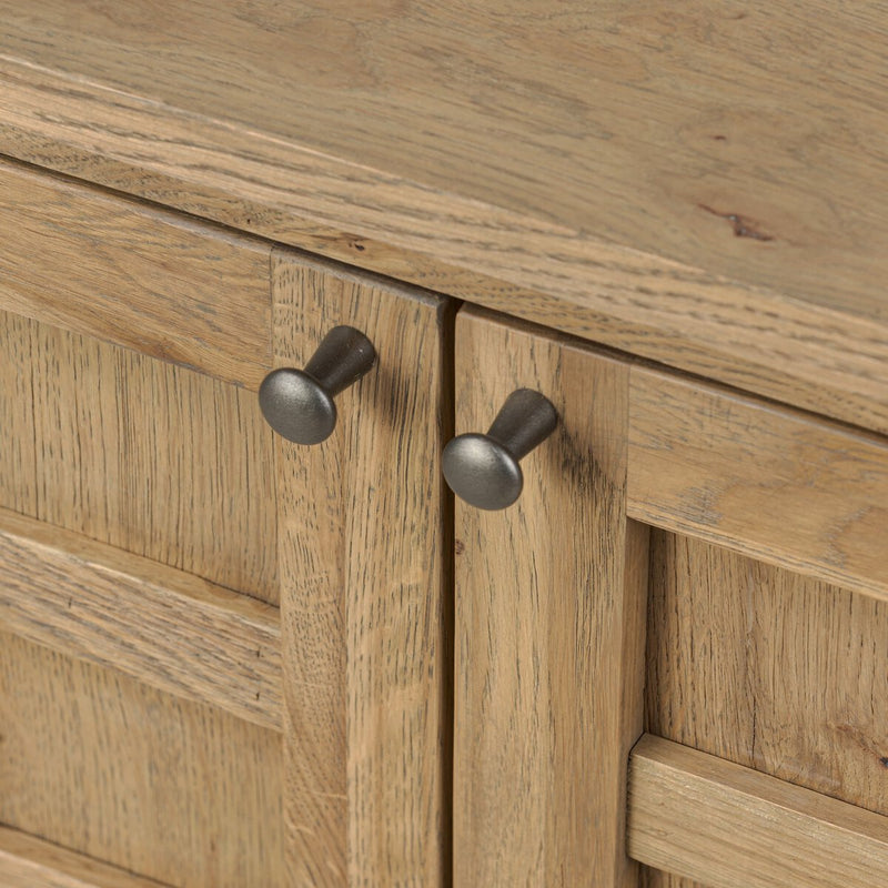 Alessio Media Console - Aged Natural Oak Veneer