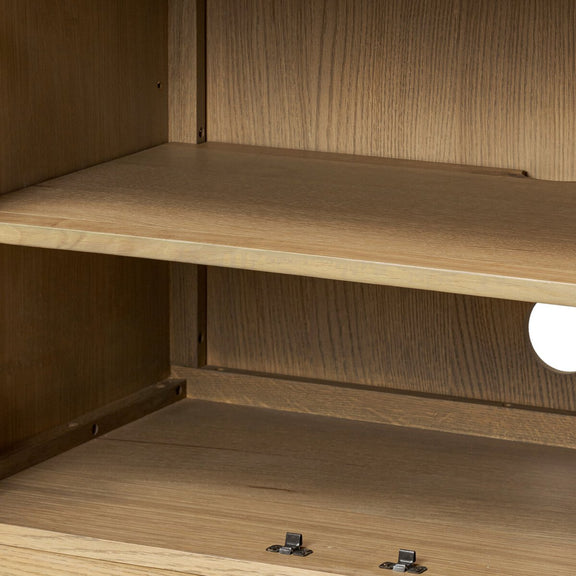 Alessio Media Console - Aged Natural Oak Veneer