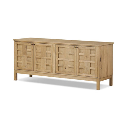 Alessio Media Console - Aged Natural Oak Veneer