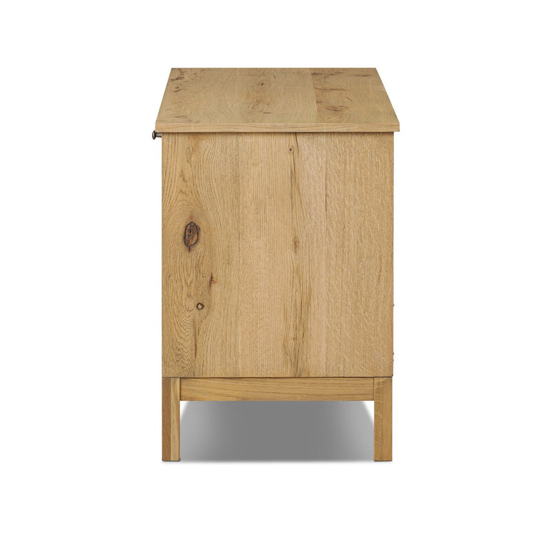 Alessio Media Console - Aged Natural Oak Veneer