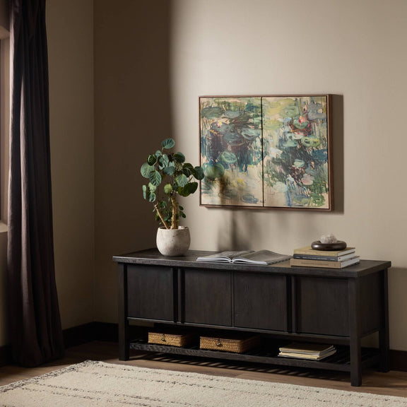 Dalton Media Console - Smoked Black Oak