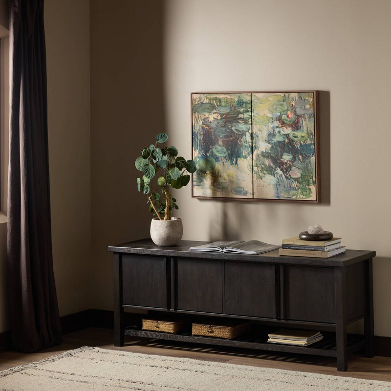 Dalton Media Console - Smoked Black Oak