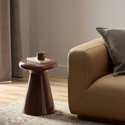 Kika End Table - Smooth Red Concrete