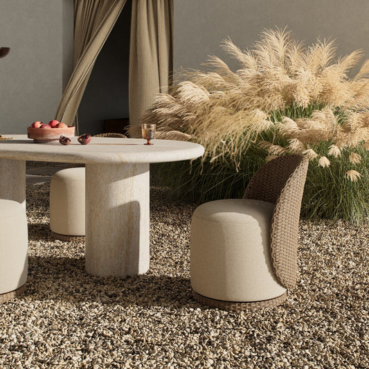 Quaid Outdoor Woven Dining Chair - Alessi Buff