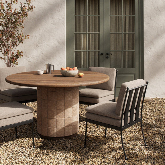 Brandt Outdoor Round Dining Table 60" - Stained Toasted Brown