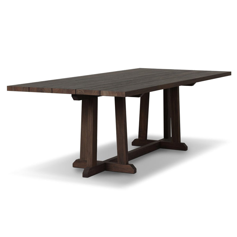 Indie Outdoor Dining Table - Stained Saddle Brown Fsc