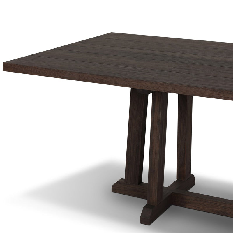 Indie Outdoor Dining Table - Stained Saddle Brown Fsc