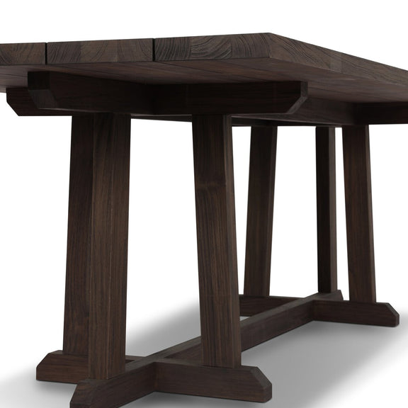 Indie Outdoor Dining Table - Stained Saddle Brown Fsc