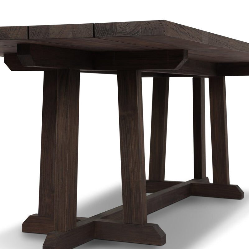Indie Outdoor Dining Table - Stained Saddle Brown Fsc