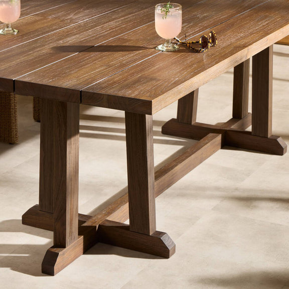 Indie Outdoor Dining Table - Stained Saddle Brown Fsc