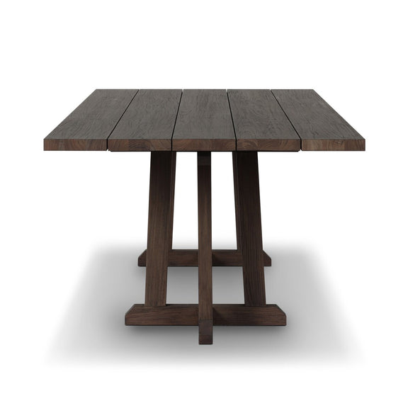 Indie Outdoor Dining Table - Stained Saddle Brown Fsc