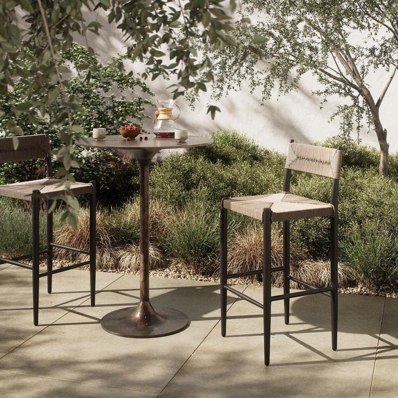 Lomas Outdoor Metal Bar + Counter Stool - Textured Dune