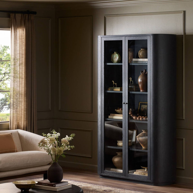 Pilar Cabinet - Charcoal Oak Veneer