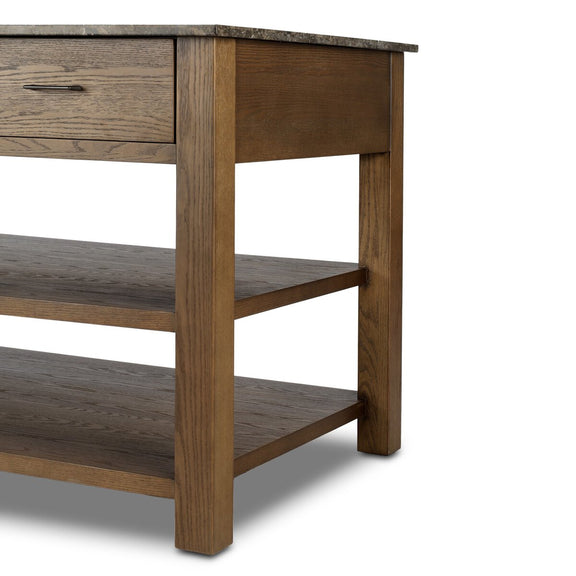 Divina Kitchen Island - Warm Grey Marble