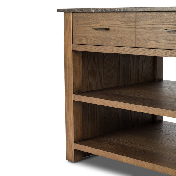 Divina Kitchen Island - Warm Grey Marble