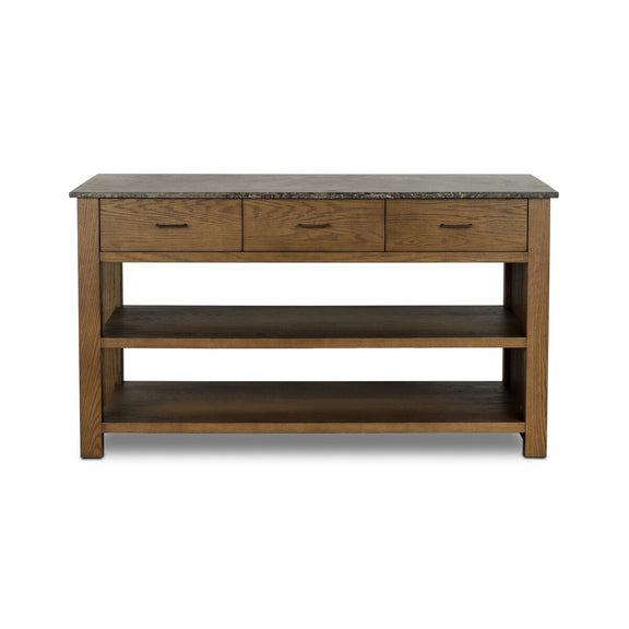 Divina Kitchen Island - Warm Grey Marble