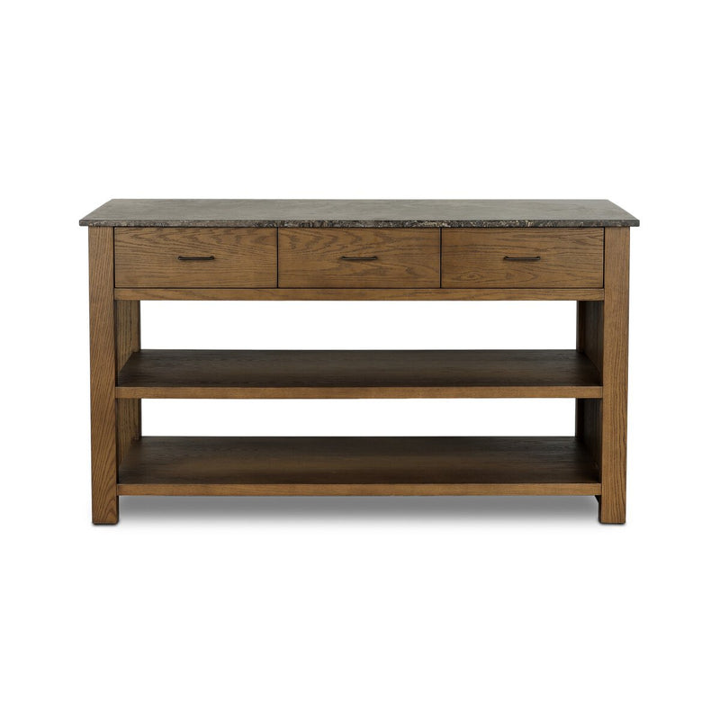 Divina Kitchen Island - Warm Grey Marble