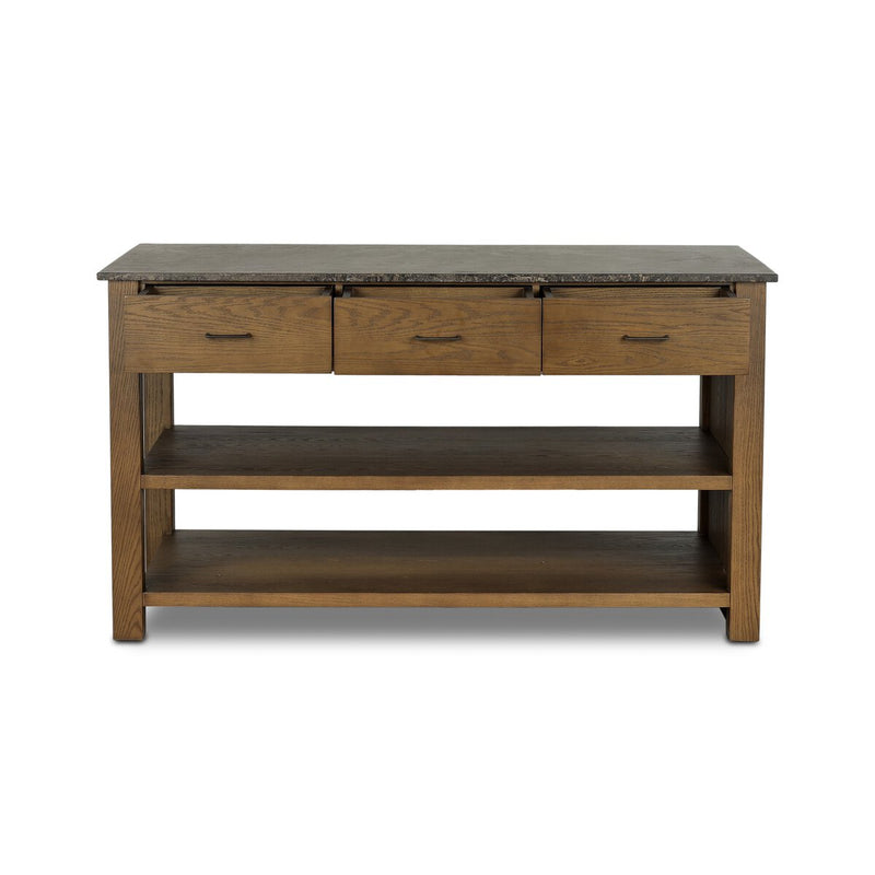 Divina Kitchen Island - Warm Grey Marble