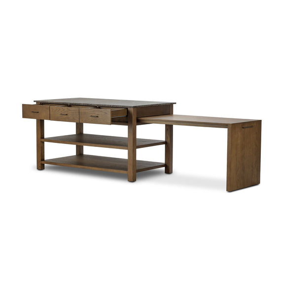 Divina Kitchen Island - Warm Grey Marble