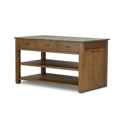 Divina Kitchen Island - Warm Grey Marble