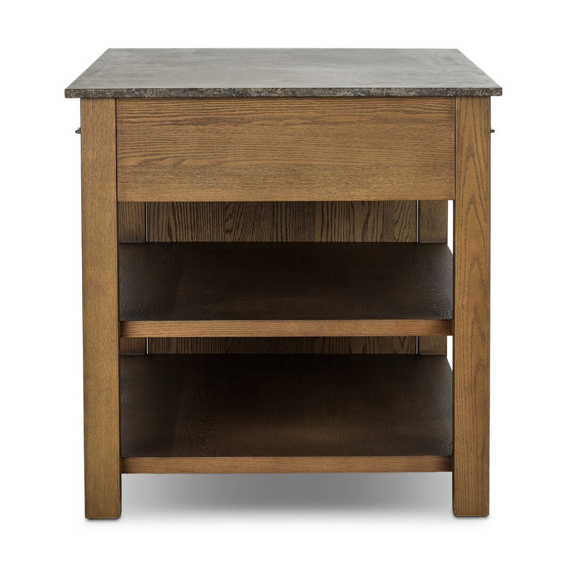 Divina Kitchen Island - Warm Grey Marble