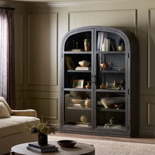 Hepburn Wide Cabinet - Dark Anthracite Oak Veneer